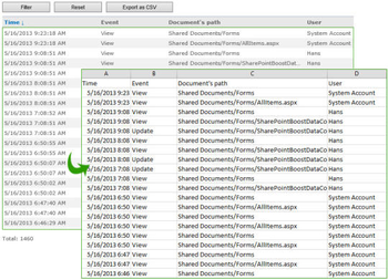 SharePoint Item Audit Log screenshot 2