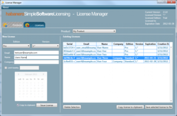 Simple Software Licensing screenshot