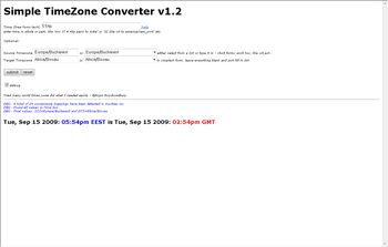 Simple Time Zone Converter screenshot