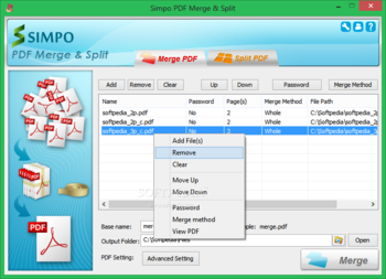 Simpo PDF Merge and Split screenshot 2