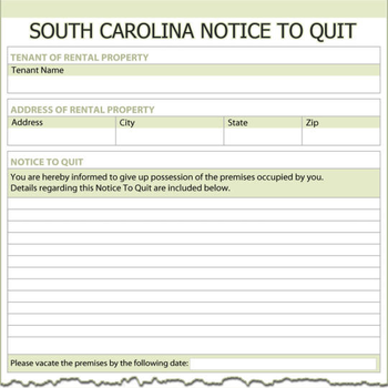 South Carolina Notice To Quit screenshot