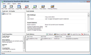 SPList Export for SharePoint 2007 screenshot