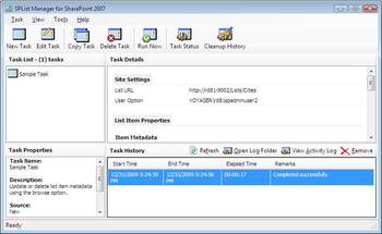 SPList Manager for SharePoint 2007 screenshot