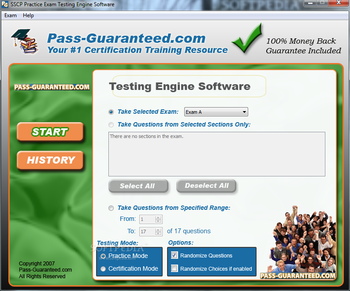 SSCP Practice Exam Testing Engine Software screenshot