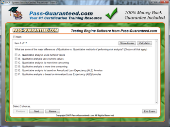 SSCP Practice Exam Testing Engine Software screenshot 3