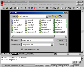 STL4CAD 2000 - Export STL screenshot