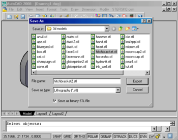 STL4CAD 2007 - Export STL screenshot 2