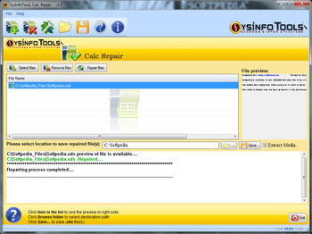 SysInfoTools Calc Repair screenshot