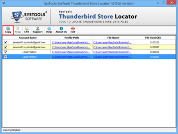 SysTools Thunderbird Store Locator screenshot 3