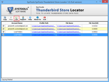 SysTools Thunderbird Store Locator screenshot 4