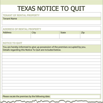 Texas Notice To Quit screenshot