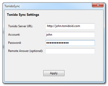 Tonido Sync screenshot