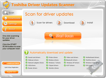 Toshiba Driver Updates Scanner screenshot