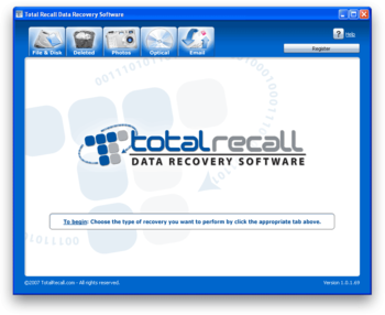 Total Recall Data Recovery screenshot