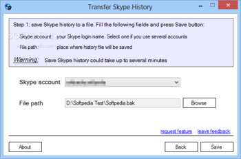 Transfer Skype History screenshot 2