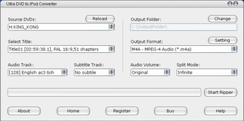 Ultra DVD to iPod Converter screenshot