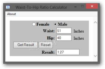 Waist-To-Hip Ratio Calculator screenshot