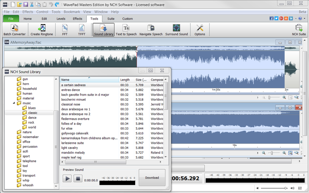 wavepad audio editor directions