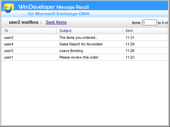 WinDeveloper Message Recall screenshot 2