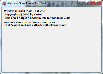 Windows Glass Frame Test Tool screenshot
