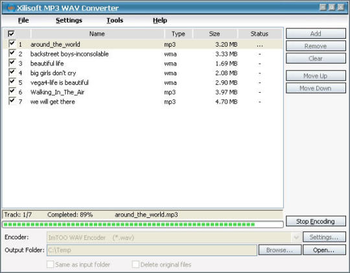 Xilisoft MP3 WAV Converter screenshot
