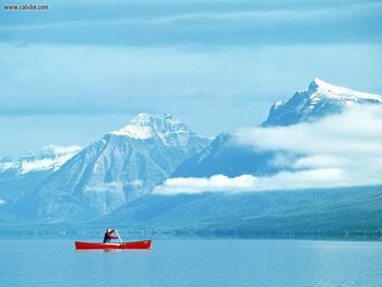 Canoeing At Glacier National Park Montana screenshot