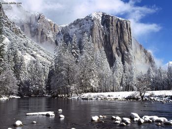 El Capitan In Winter Yosemite National Park California screenshot