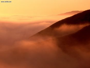 Fog Coastal Hills Of Mendocino County California screenshot