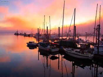 Juneau Boat Harbor At Sunset Alaska screenshot