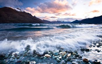 Queenstown Sunset, Sunset Near Queenstown, New Zealand screenshot