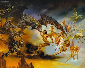 Strife In The Sky By Boris Vallejo And Julie Bell screenshot